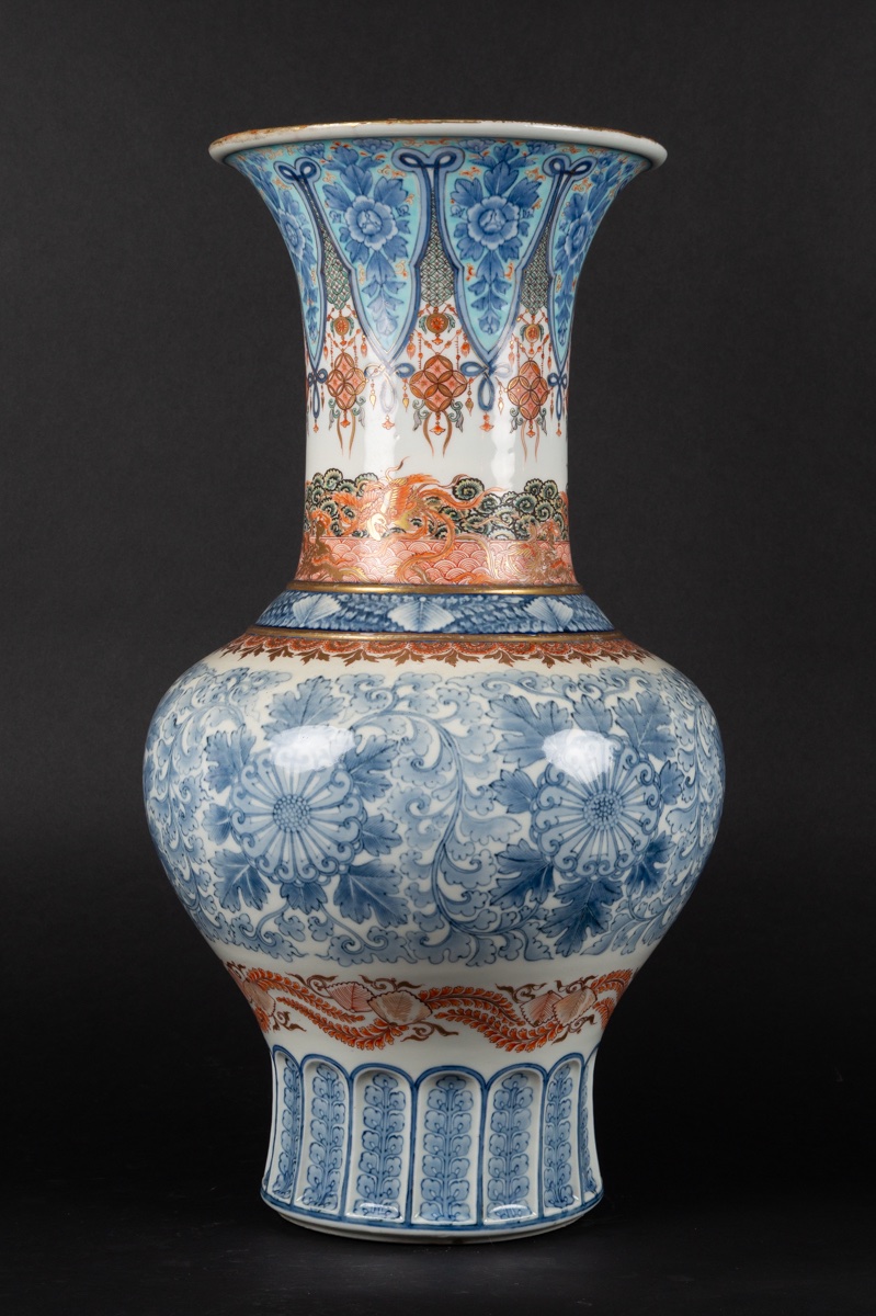 Vase With Phoenixes, Yamamoto, Arita - Imari, Japan, Meiji Period (1868-1912).-photo-4
