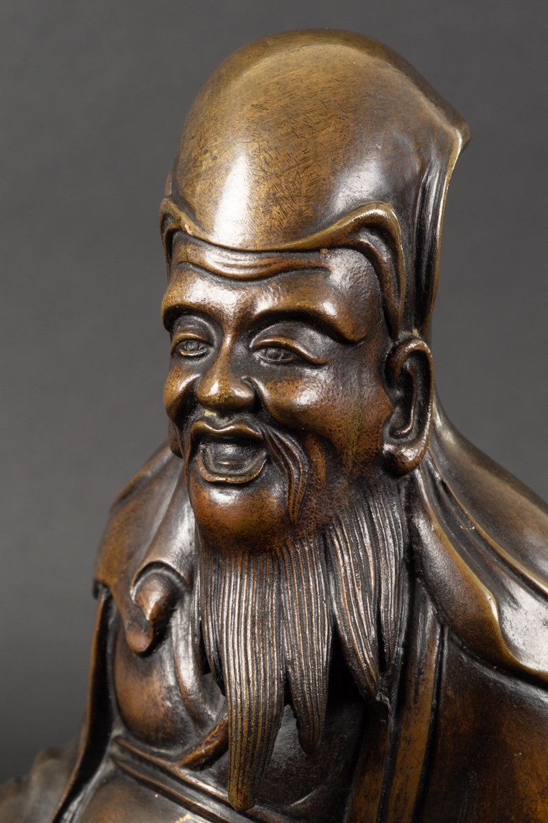 Chinese Sage, Bronze, China, Qing Dynasty, 19th Century.-photo-2