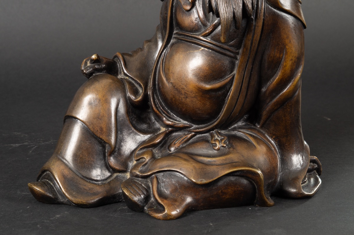 Chinese Sage, Bronze, China, Qing Dynasty, 19th Century.-photo-3