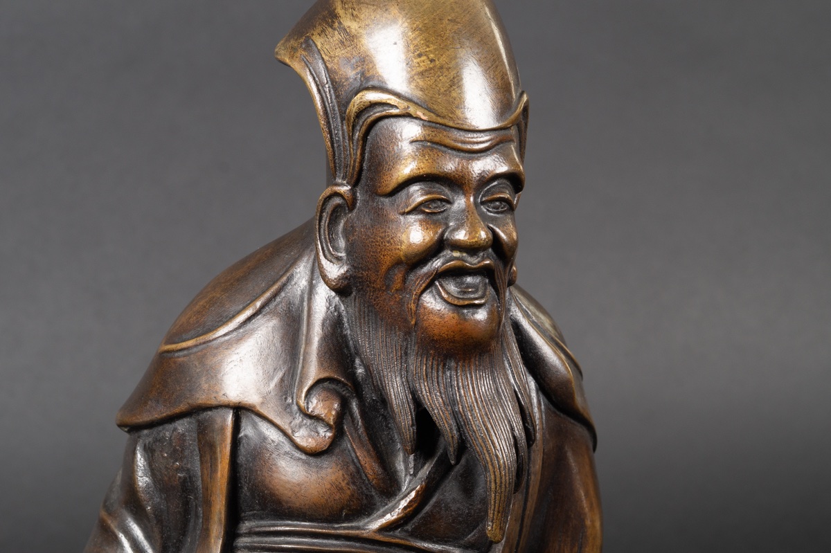 Chinese Sage, Bronze, China, Qing Dynasty, 19th Century.-photo-6
