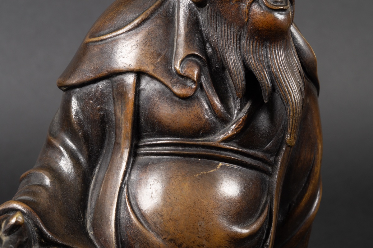 Chinese Sage, Bronze, China, Qing Dynasty, 19th Century.-photo-7