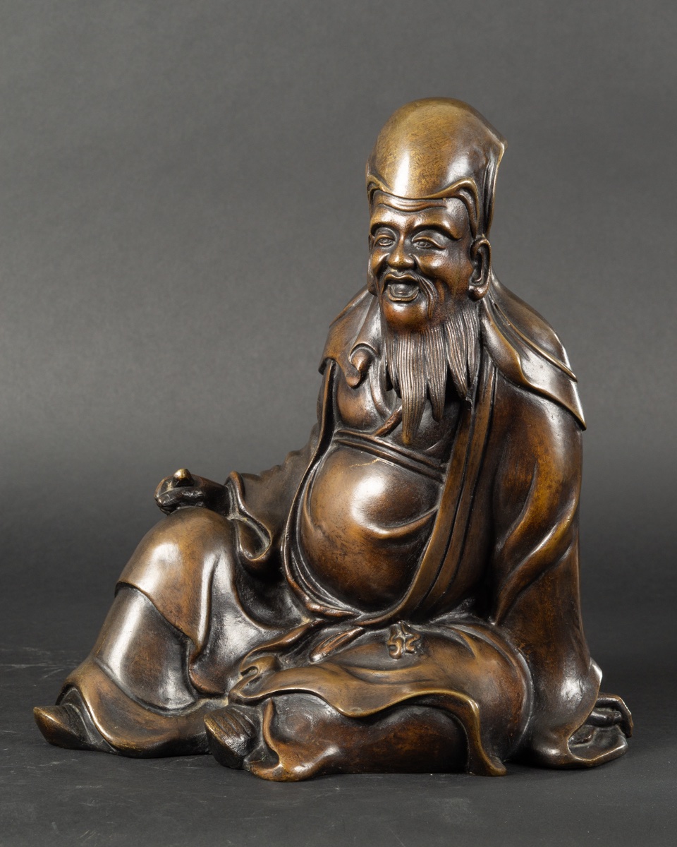 Chinese Sage, Bronze, China, Qing Dynasty, 19th Century.