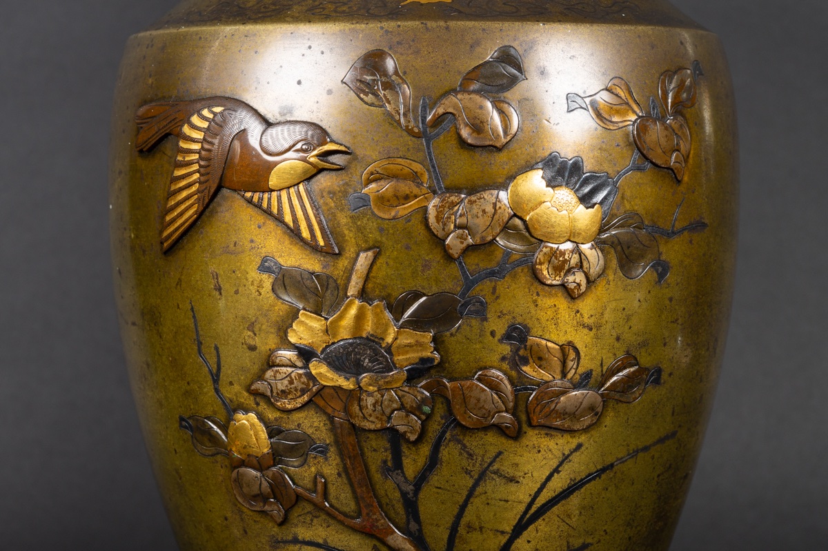 Paire de lampes en bronze incrusté, Susse Frères, Japon, France, 2e moitié du XIXe siècle.  -photo-3