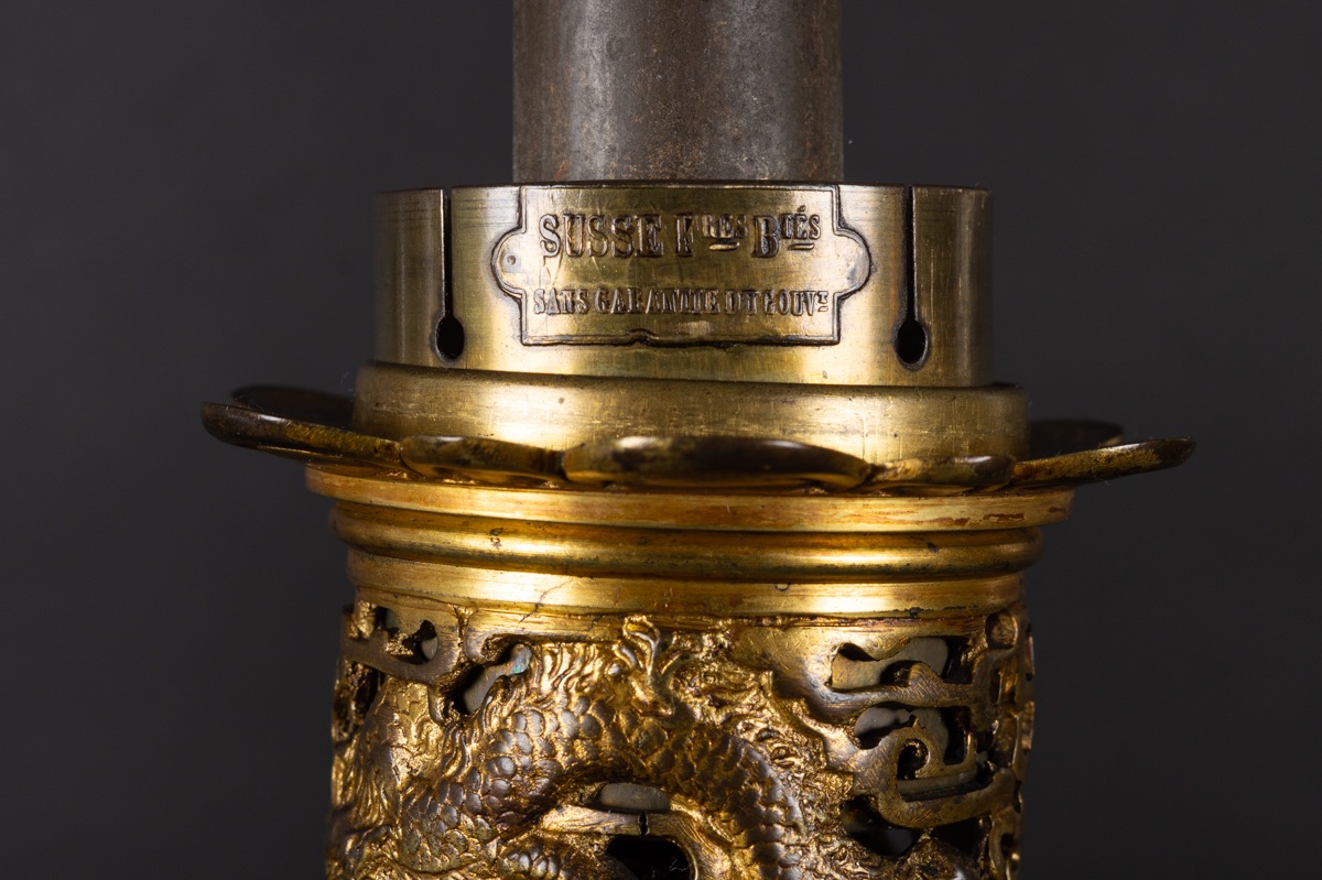 Paire de lampes en bronze incrusté, Susse Frères, Japon, France, 2e moitié du XIXe siècle.  -photo-6