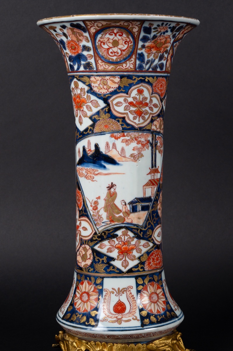 Vase With Gilt Bronze Mounting, Arita - Imari, Japan, 17th - 18th Century.-photo-1