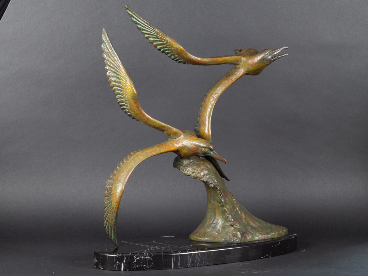 Paire de mouettes, Rulas, Art déco, années 1920-1930.-photo-3