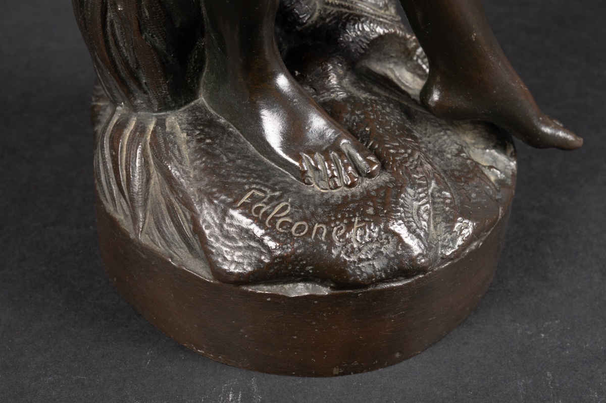 Baigneuse, d'après E. M. Falconet (1719-1791), bronze, France, XIXe siècle -photo-7