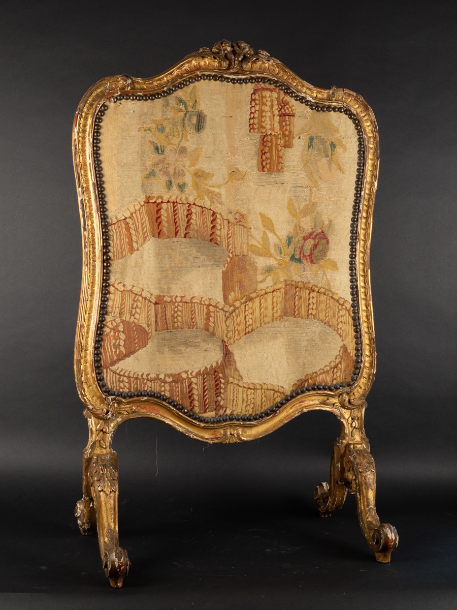 Écran de cheminée, époque Louis XV, bois doré, France, milieu du XVIIIe siècle  -photo-2