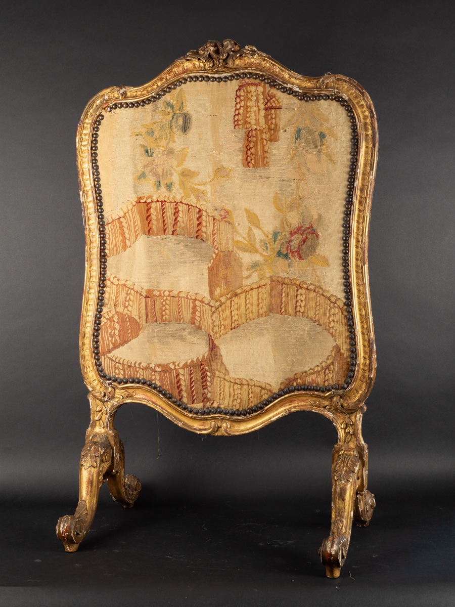 Écran de cheminée, époque Louis XV, bois doré, France, milieu du XVIIIe siècle  -photo-3
