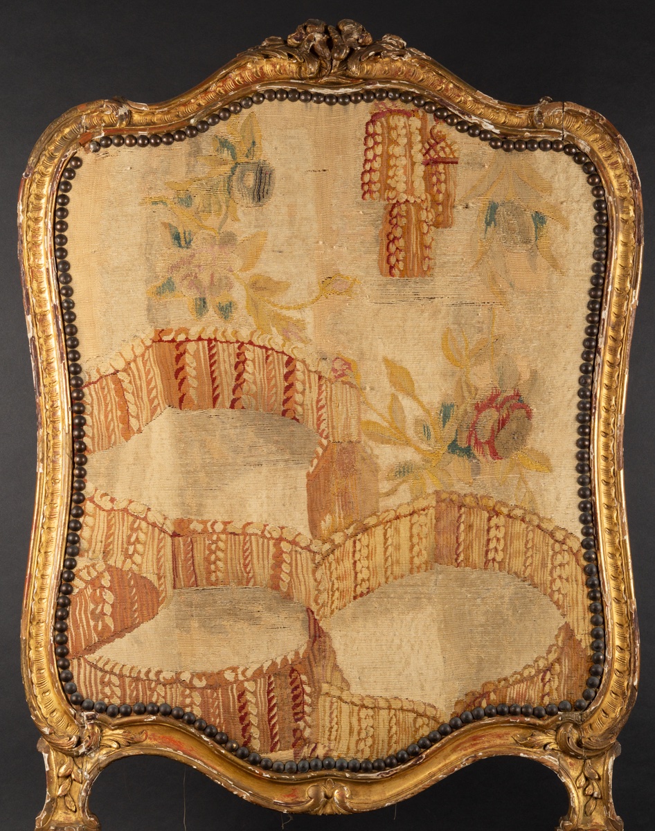 Écran de cheminée, époque Louis XV, bois doré, France, milieu du XVIIIe siècle  -photo-1