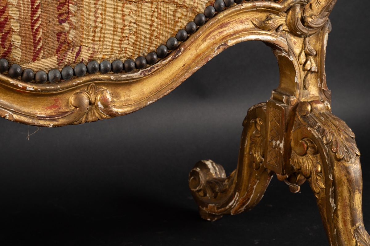 Écran de cheminée, époque Louis XV, bois doré, France, milieu du XVIIIe siècle  -photo-5