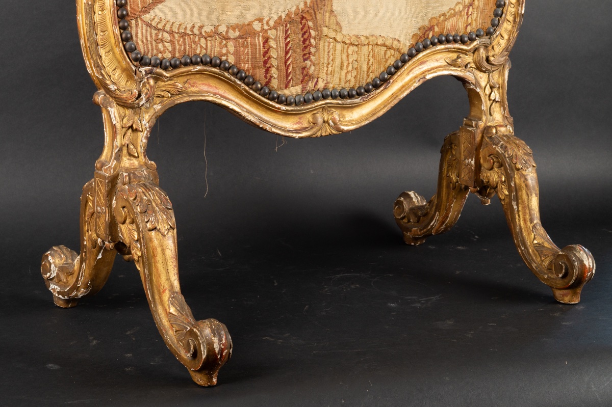 Écran de cheminée, époque Louis XV, bois doré, France, milieu du XVIIIe siècle  -photo-8