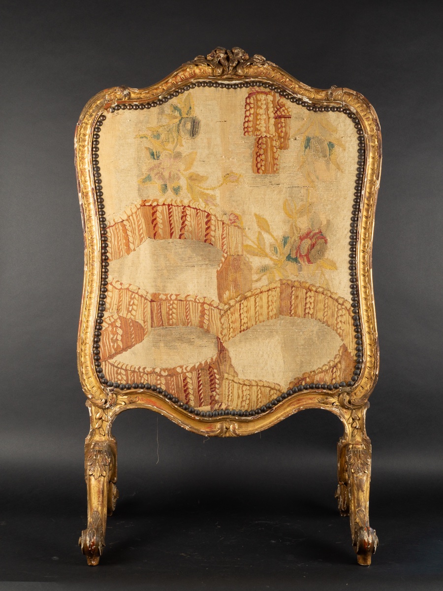 Écran de cheminée, époque Louis XV, bois doré, France, milieu du XVIIIe siècle  