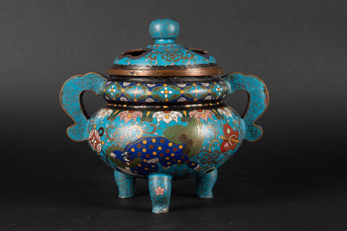 Cloisonné Incense Burner, Japan, Meiji Period (1868–1912). -photo-3