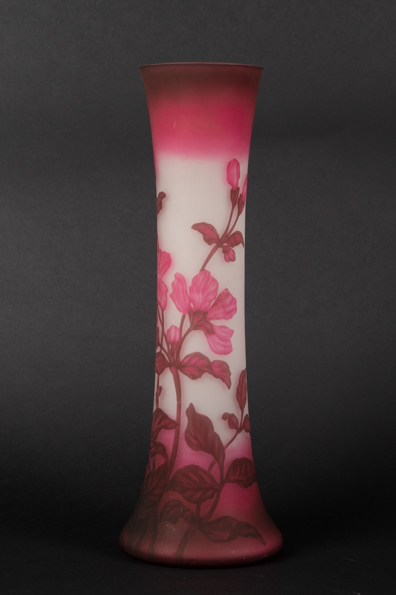 Vase With Flowers, Charles Vessière, Nancy, Early 20th Century.  -photo-2