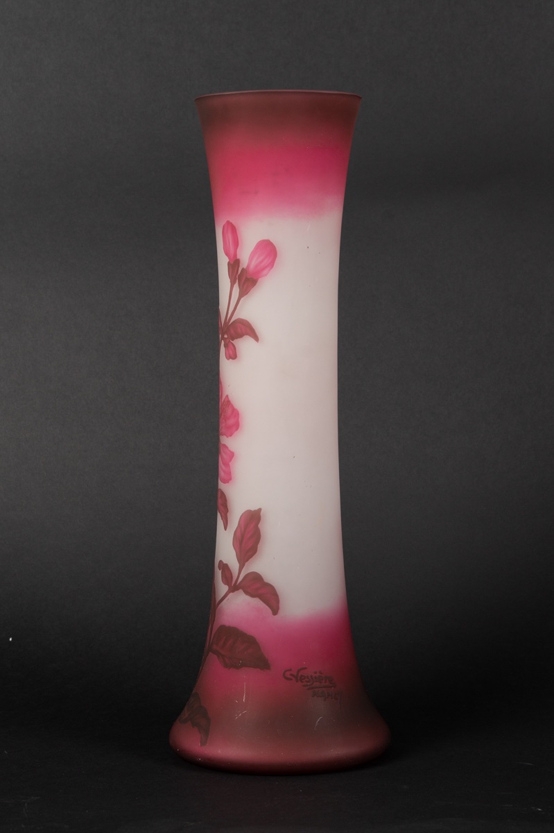Vase With Flowers, Charles Vessière, Nancy, Early 20th Century.  -photo-3