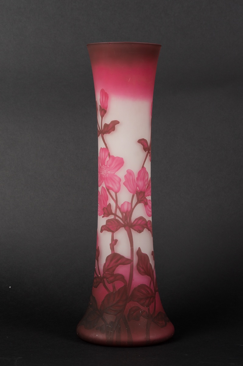 Vase With Flowers, Charles Vessière, Nancy, Early 20th Century.  -photo-1