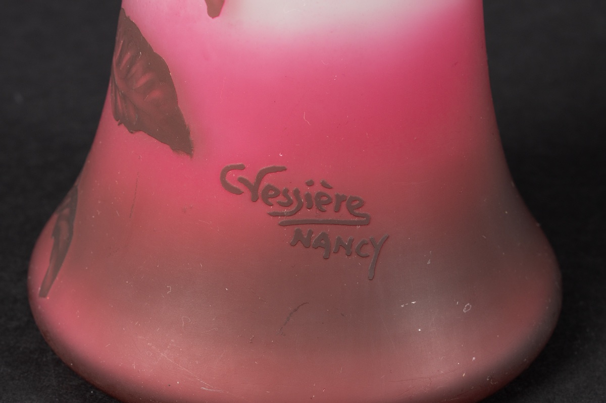 Vase With Flowers, Charles Vessière, Nancy, Early 20th Century.  -photo-7