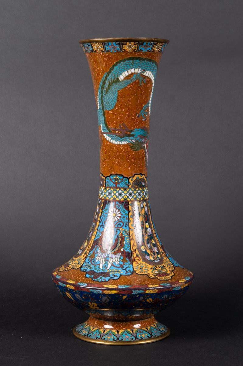 Vase With A Dragon, Cloisonné, Japan, Meiji Period (1868–1912).  -photo-4