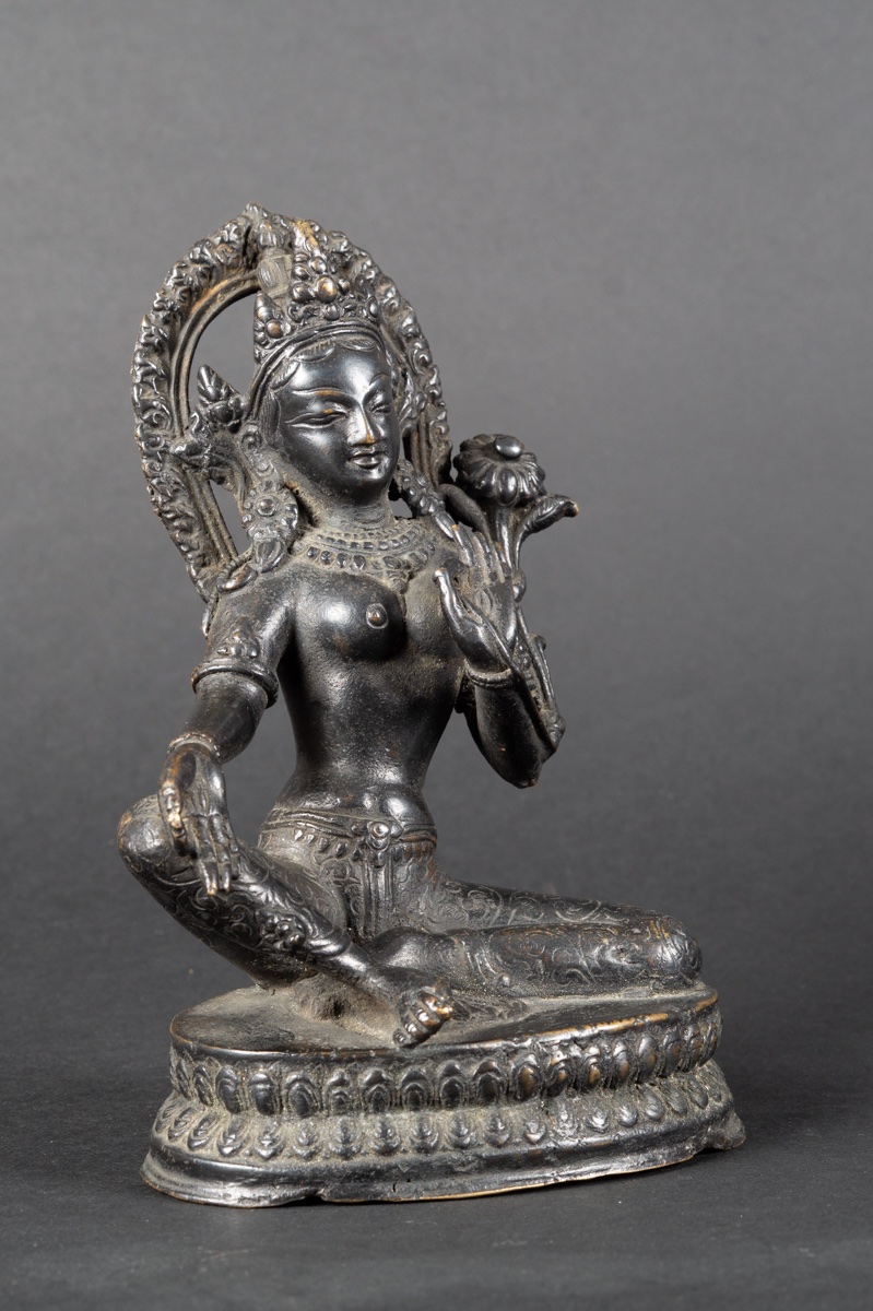 Tara Verte, bronze, Népal, début du XXe siècle    -photo-3