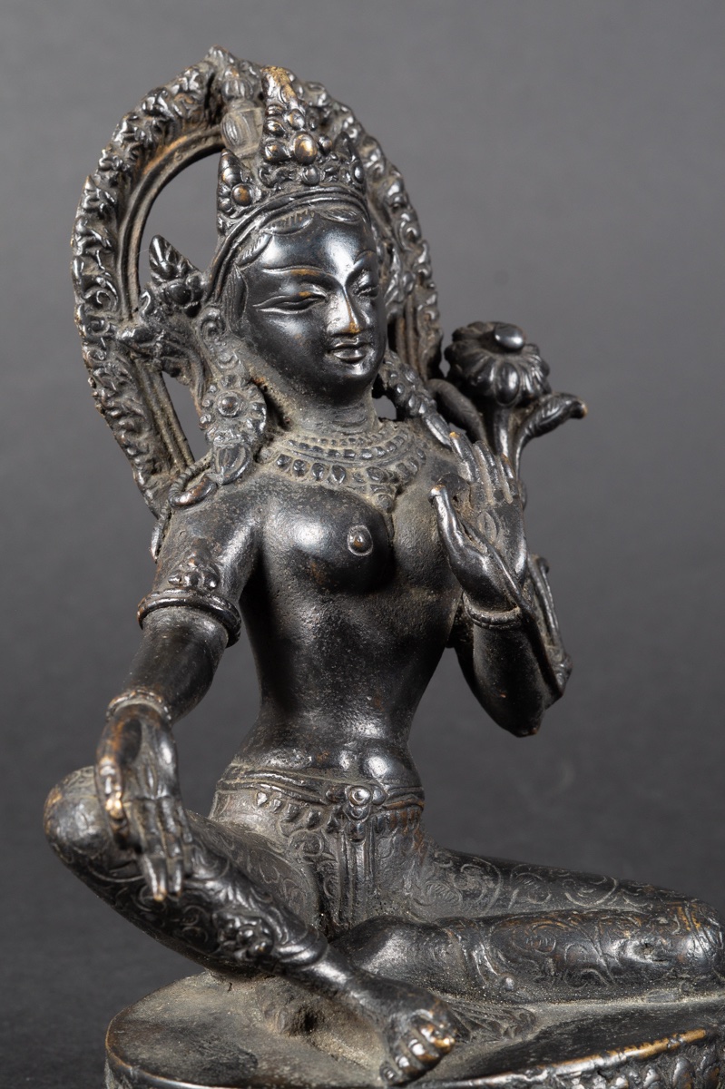 Tara Verte, bronze, Népal, début du XXe siècle    -photo-3