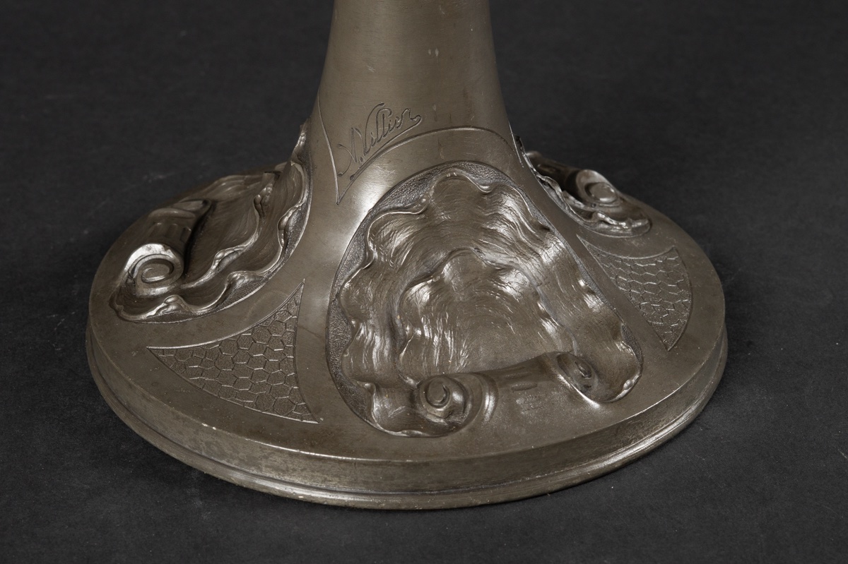 Grand vase, Art nouveau, étain, André Villien, Paris, début du XXe siècle. -photo-3