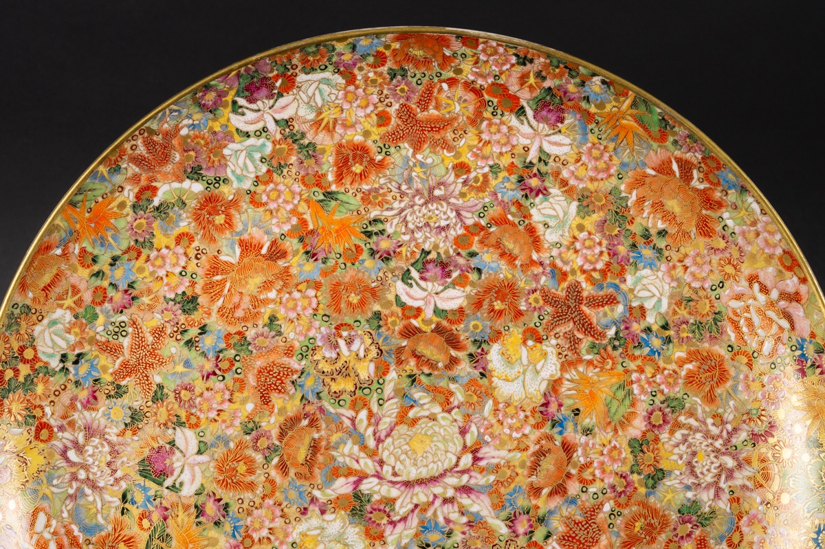 Plate Decorated With One Hundred Flowers, Gyokuzan, Satsuma, Japan, Meiji Era, Late 19th Century.  -photo-4