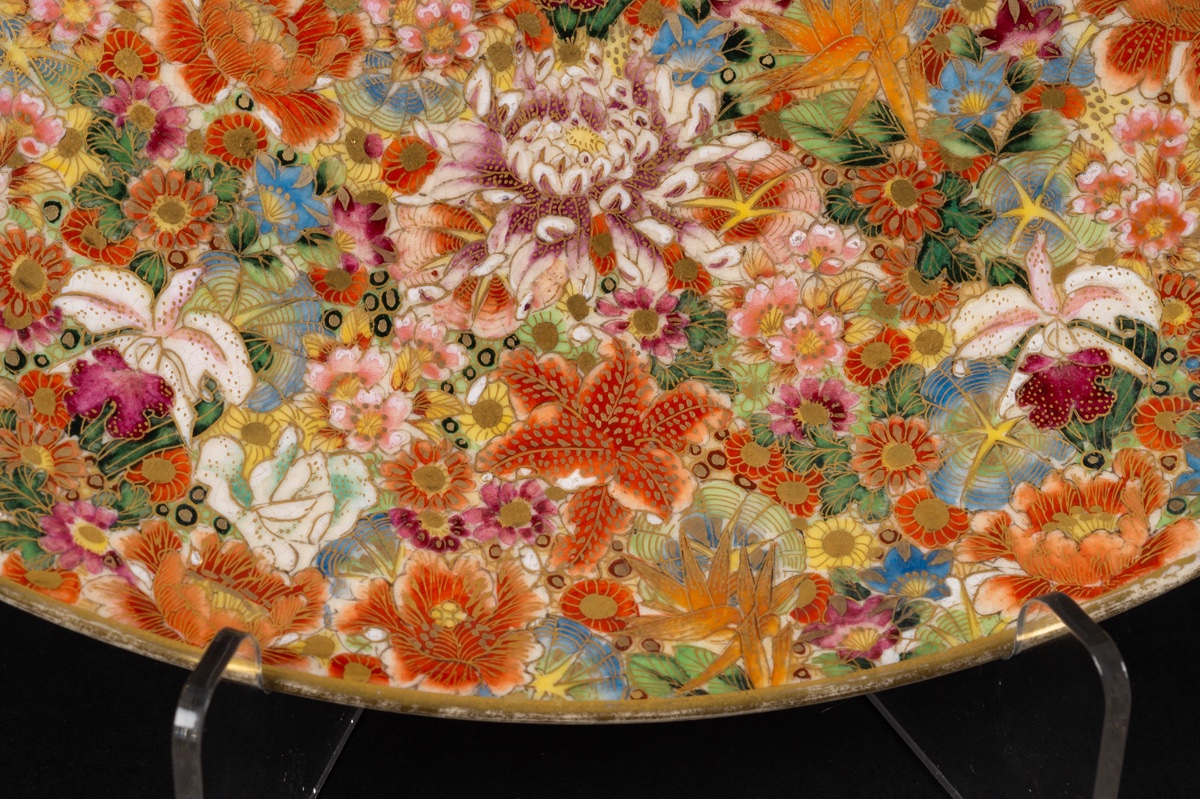 Plate Decorated With One Hundred Flowers, Gyokuzan, Satsuma, Japan, Meiji Era, Late 19th Century.  -photo-6
