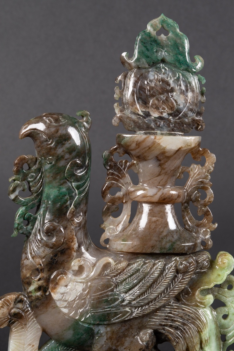Phoenix With A Vase, Jade, China, First Half Of The 20th Century  -photo-1