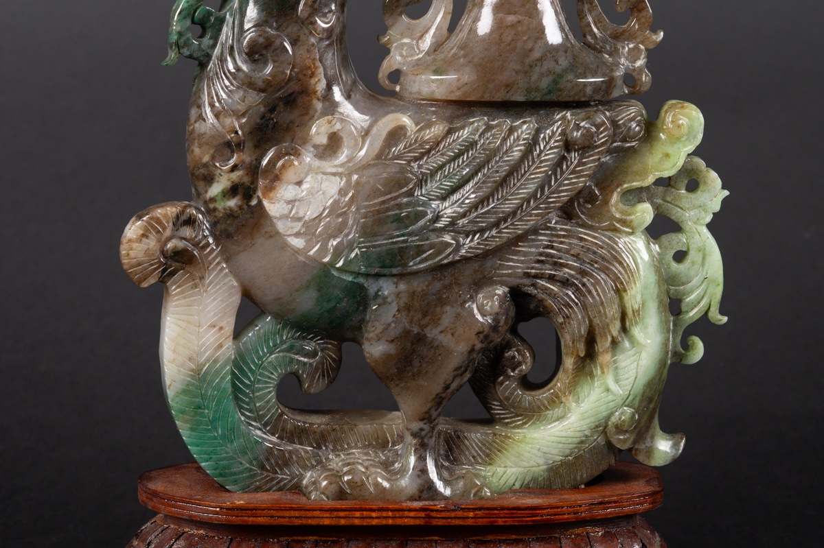 Phoenix With A Vase, Jade, China, First Half Of The 20th Century  -photo-2