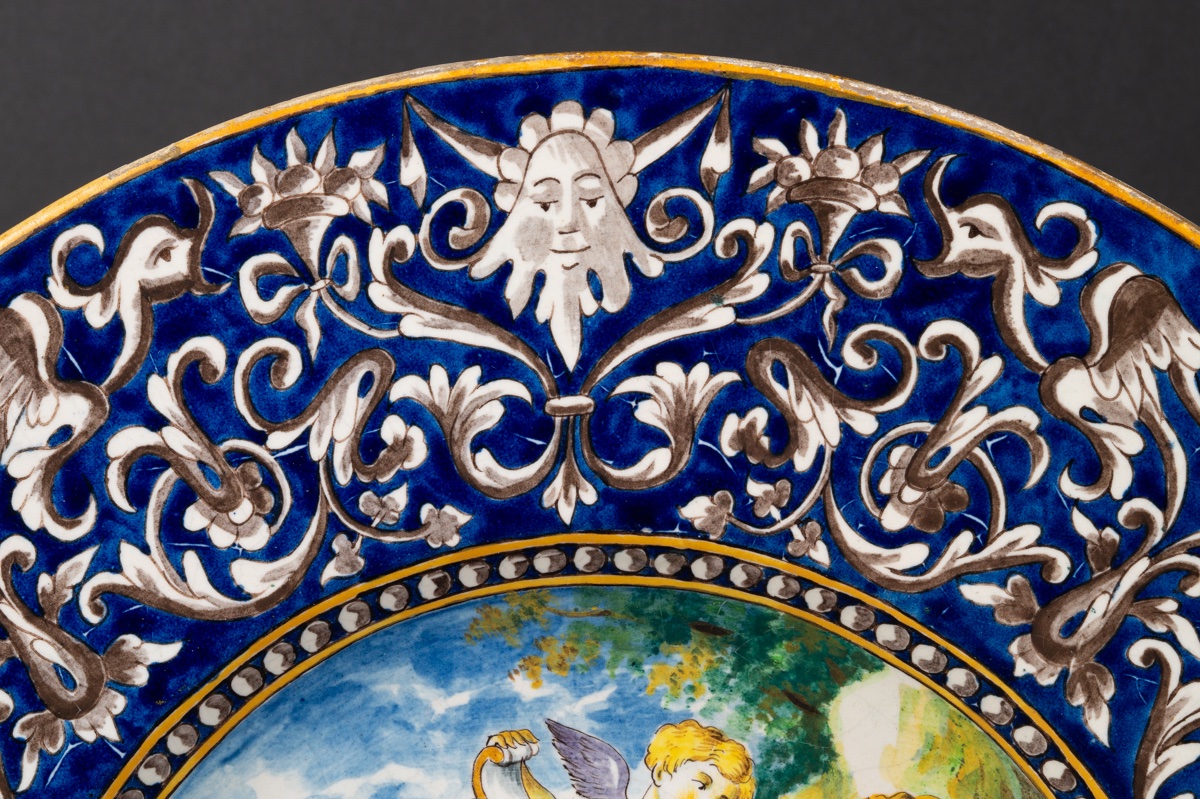 Plate - Venus And The Cupids, Majolica, Italy / France, 19th Century. -photo-1