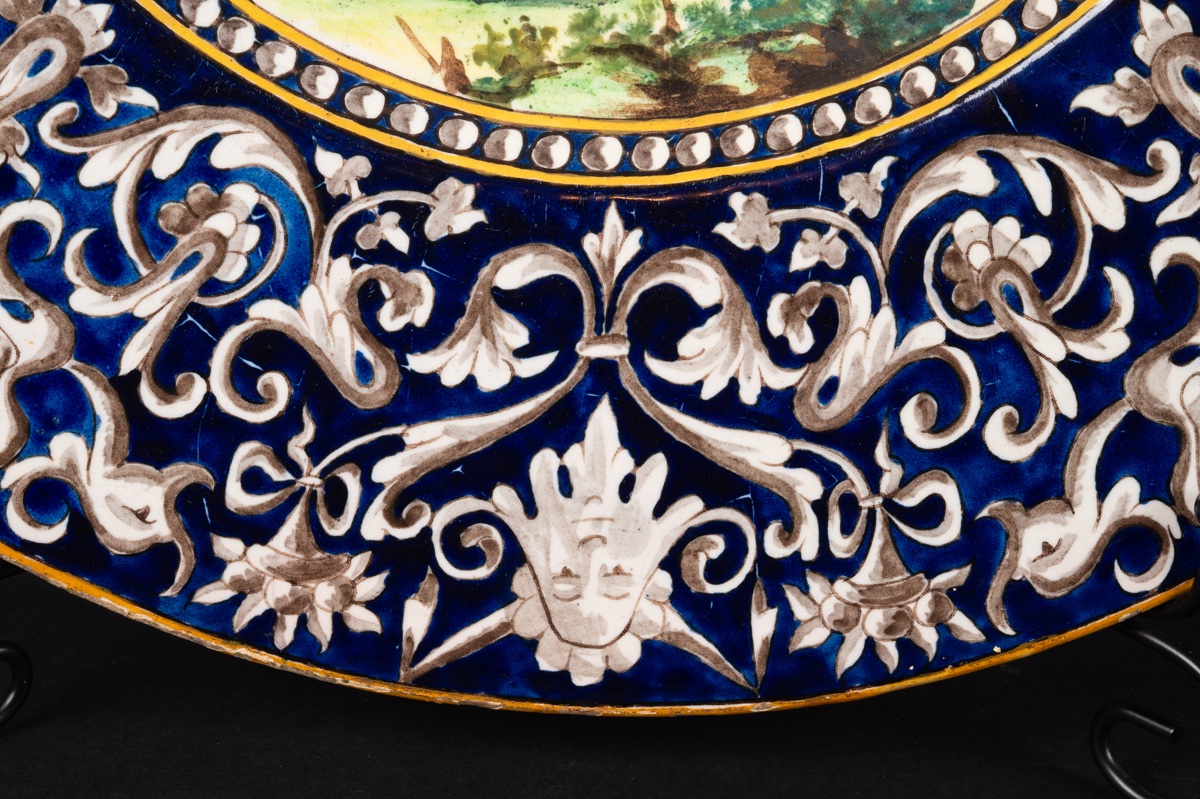 Plate - Venus And The Cupids, Majolica, Italy / France, 19th Century. -photo-4