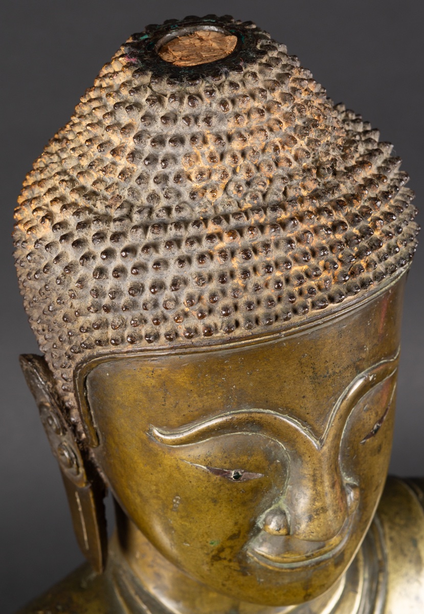 Shakyamuni Buddha, Bronze, Laos, Lan Xang, 17th Century.  -photo-6