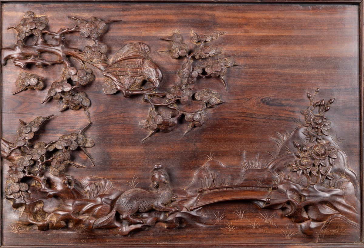 Bas-relief représentant des animaux, Vietnam, début du XXe siècle.-photo-3