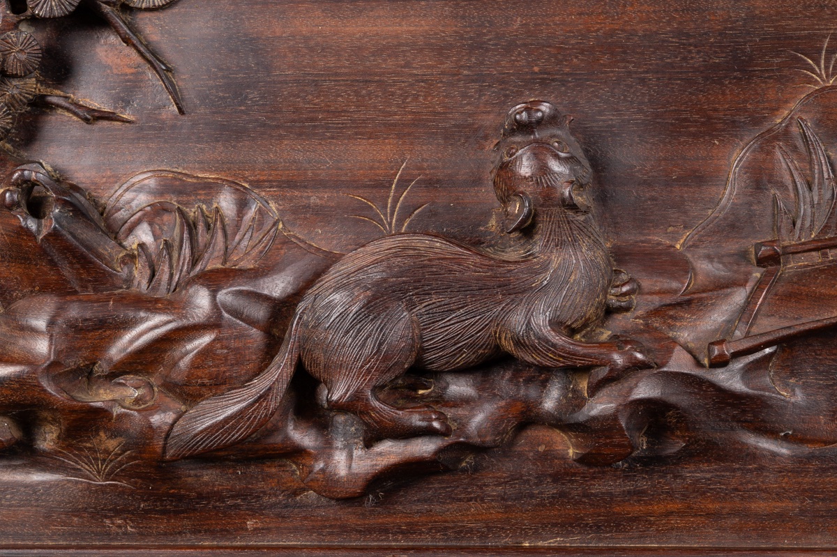 Bas-relief représentant des animaux, Vietnam, début du XXe siècle.-photo-5