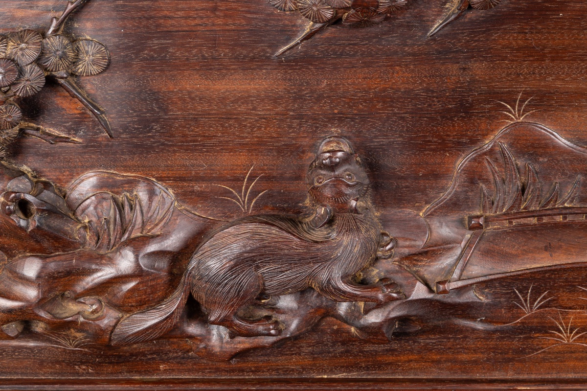 Bas-relief représentant des animaux, Vietnam, début du XXe siècle.-photo-6