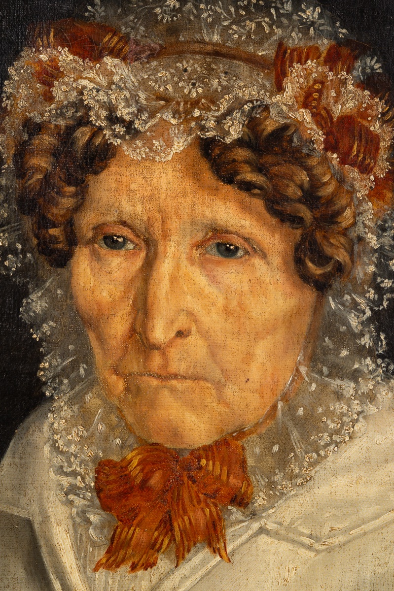 Portrait Of A Baroness, Oil On Canvas, France, Circa 1835 -photo-1