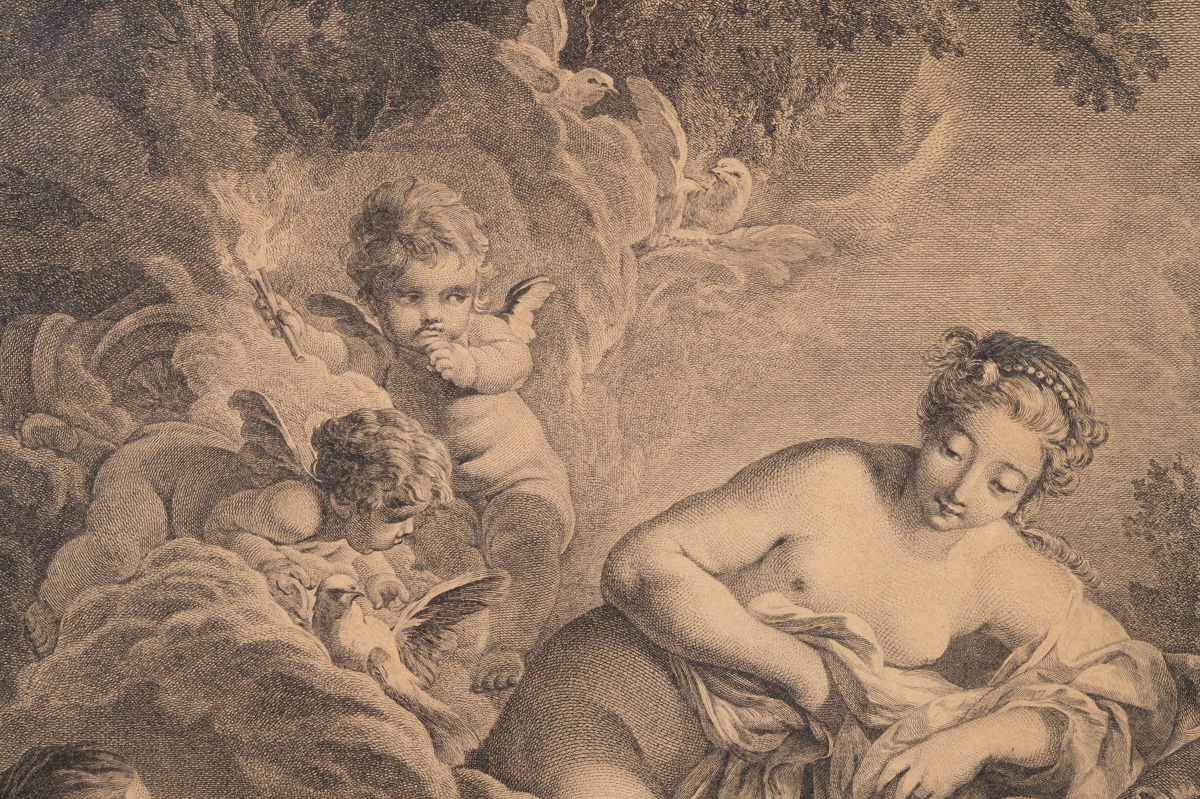 Venus Preparing For Paris's Judgment, Etching By Jean-baptiste De Lorraine After F. Boucher-photo-4