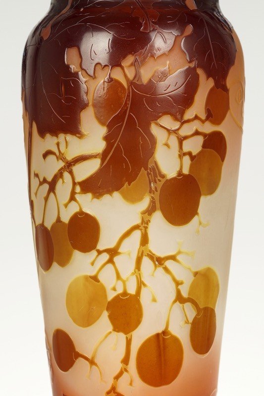 Vase Décor Vignes, Émile Gallé (1846-1904), Art Nouveau, Nancy, Début XXe Siècle-photo-2