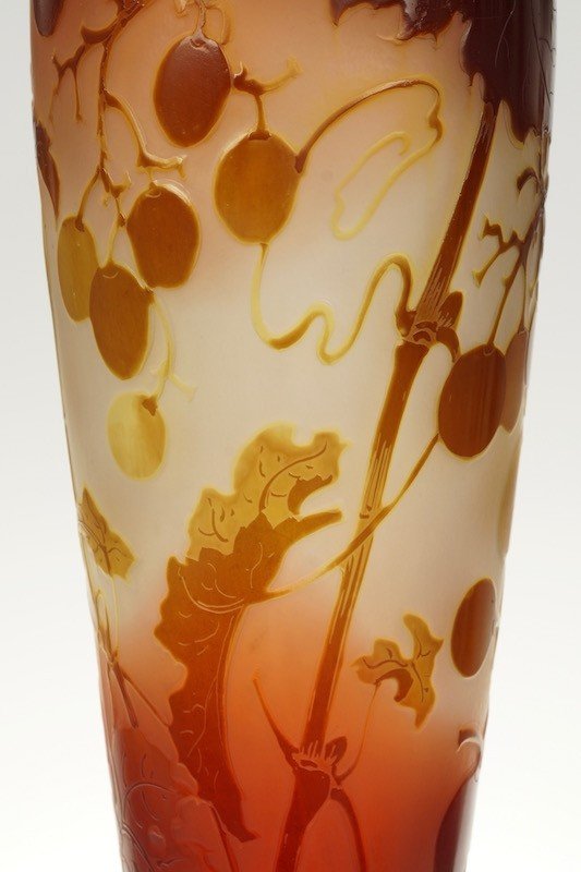 Vine Decor Vase, émile Gallé (1846-1904), Art Nouveau, Nancy, Early 20th Century-photo-3