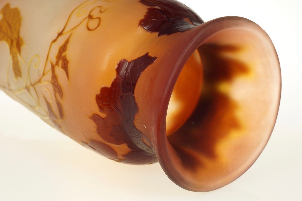 Vine Decor Vase, émile Gallé (1846-1904), Art Nouveau, Nancy, Early 20th Century-photo-6