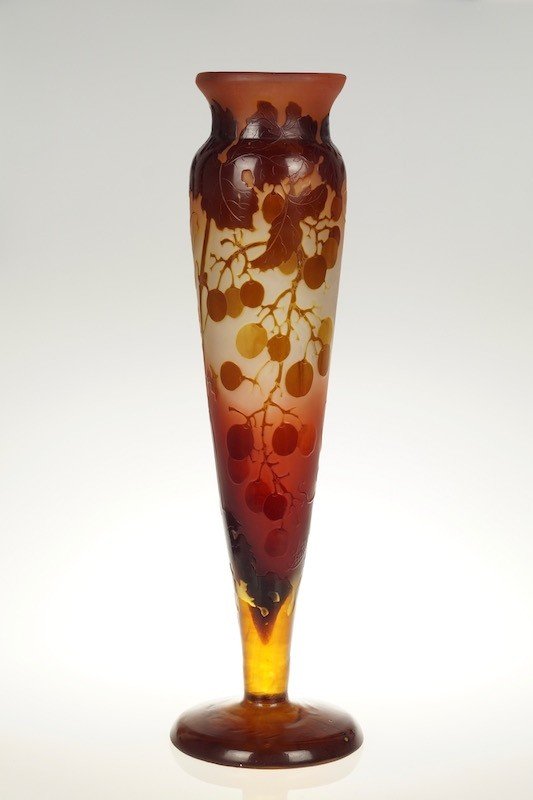 Vase Décor Vignes, Émile Gallé (1846-1904), Art Nouveau, Nancy, Début XXe Siècle