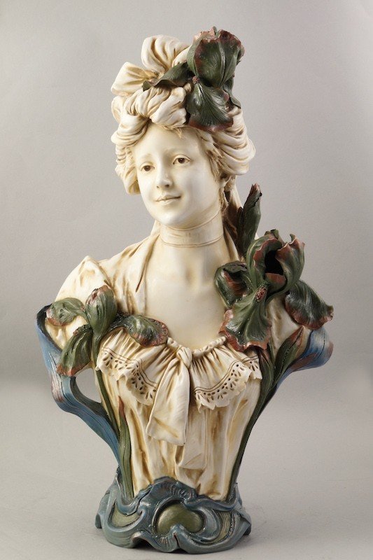 Buste De Dame, Art Nouveau, Royal Dux, Vers 1900