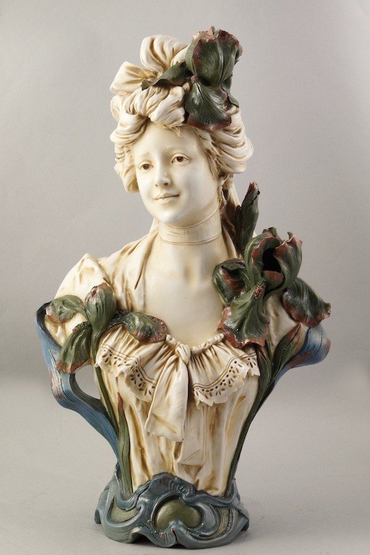 Bust Of Lady, Art Nouveau, Royal Dux, Around 1900