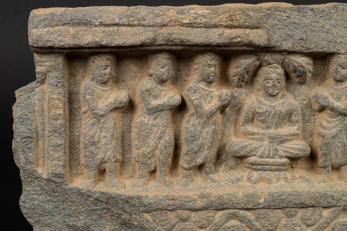 Relief Avec Une Scène De La Vie De Bouddha, Schiste, Gandhara, Ier-ve Siècle Après Jc   -photo-1