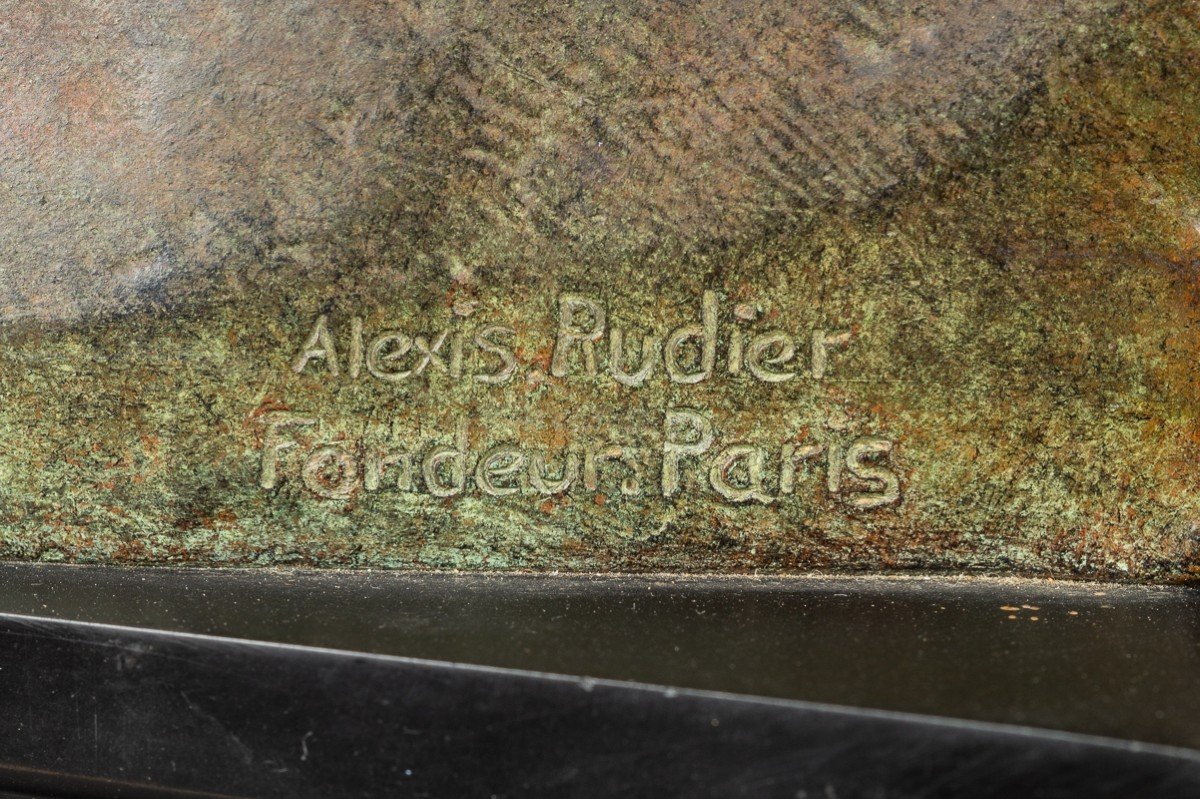 Bust Of Woman, Bronze, Léon Morice (1868-?), Alexis Rudier Founder-photo-5
