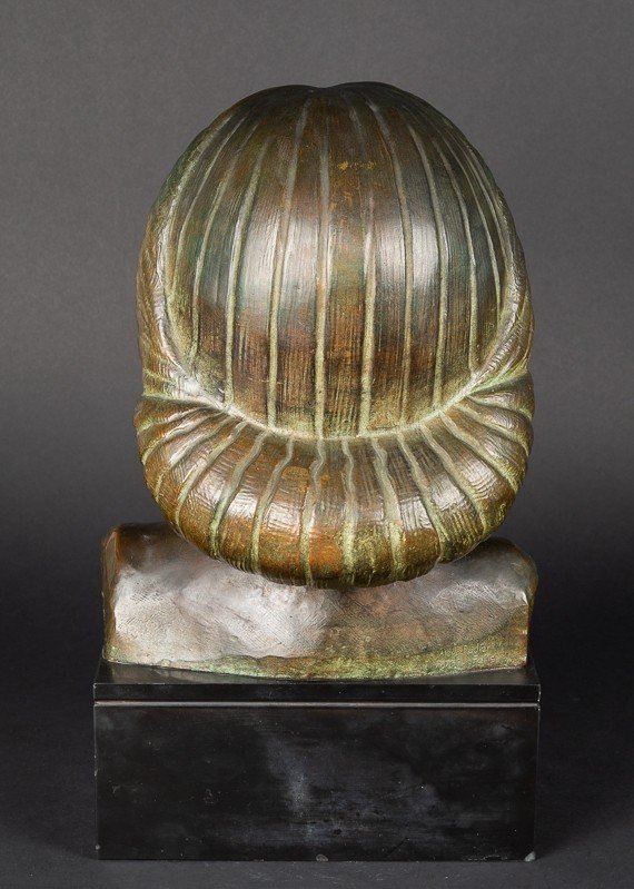 Bust Of Woman, Bronze, Léon Morice (1868-?), Alexis Rudier Founder-photo-6