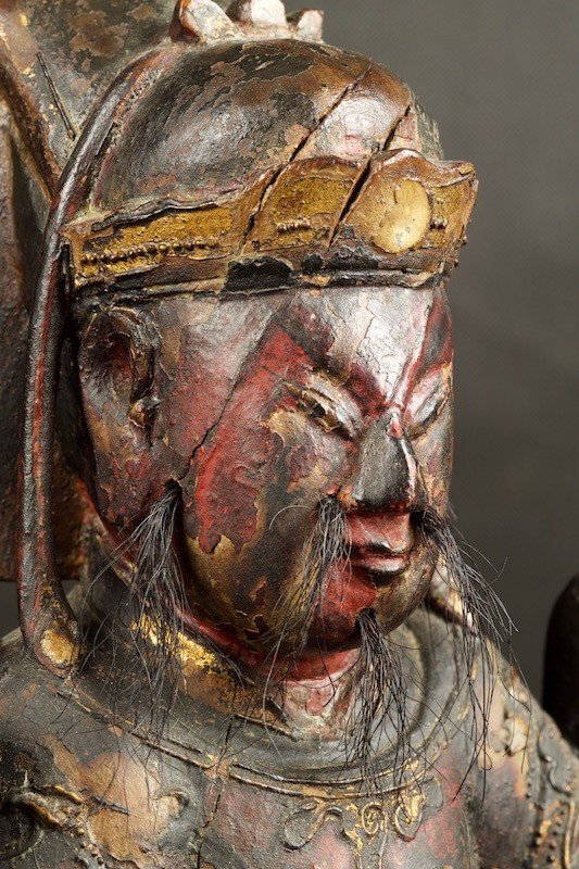 Chinese Sage, Polychrome Wood, Qing Dynasty, 17th / 18th Century-photo-3