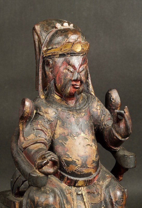 Chinese Sage, Polychrome Wood, Qing Dynasty, 17th / 18th Century-photo-5