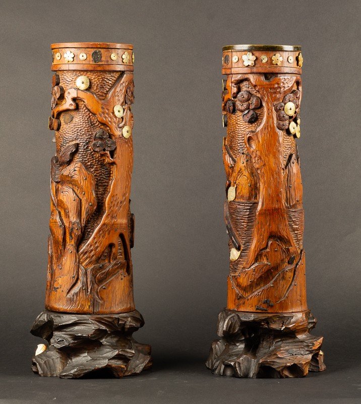 A Pair Of Shibayama Sculptures, Japan, Meiji Era, 19th Century.-photo-3